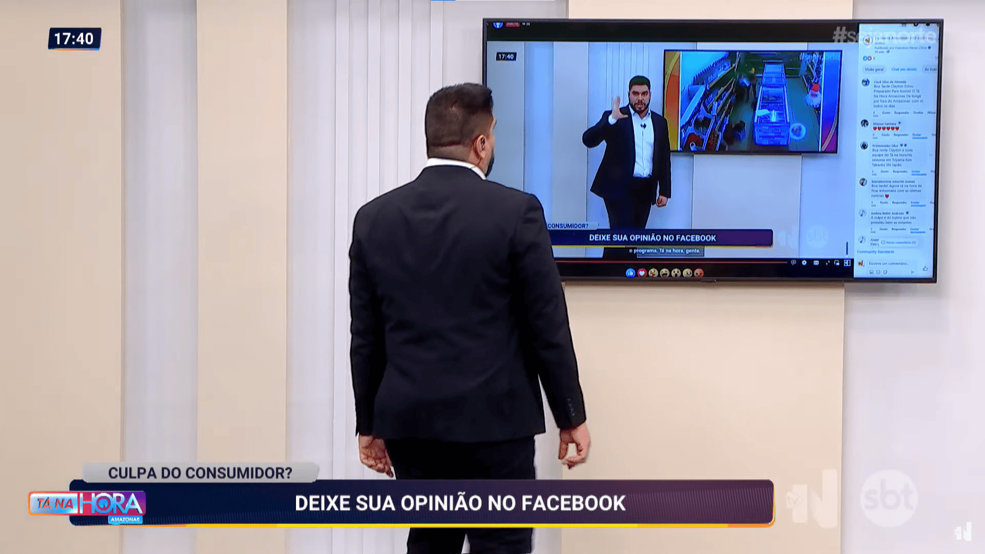 O apresentador Clayton Pascarelli durante a apresentação do programa - Foto: Reprodução/YouTube TV Norte Amazonas