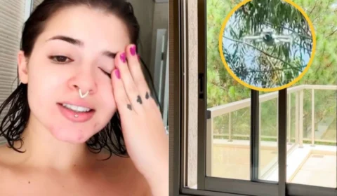 Influencer de conteúdo adulto flagra drone na frente da janela de seu banheiro