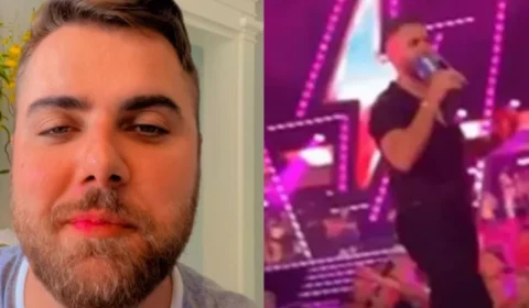 Zé Neto cai do palco durante show de gravação de DVD; veja vídeo