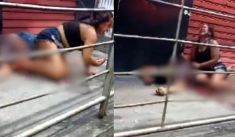 VÍDEO: Mulher se desespera ao ver o marido morto a tiros em Manaus