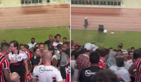 VÍDEO: palmeirense infiltrado apanha da torcida do São Paulo no Choque-Rei