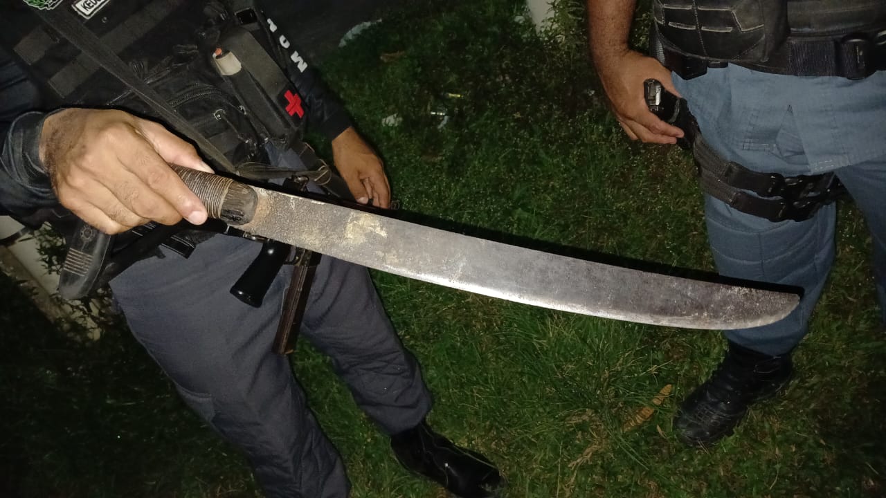 Arma usada pelo homem - Foto: Divulgação/PM-Maués