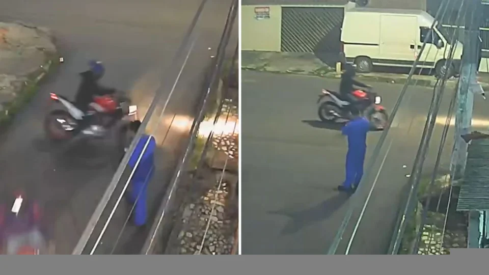 VÍDEO: criminosos assaltam trabalhador e viatura flagra ação em Manaus