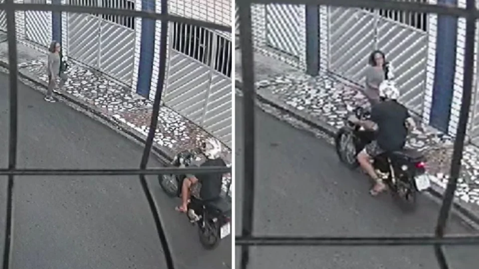 VÍDEO: bandido assusta idosa durante assalto em rua deserta de Manaus