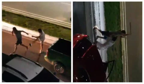 Socos e terçadada! Veja vídeo de briga de trânsito em Manaus