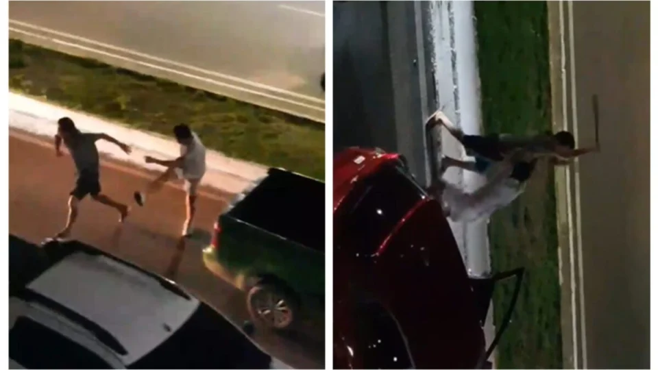 Socos e terçadada! Veja vídeo de briga de trânsito em Manaus