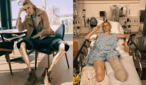 Modelo tem pernas amputadas após uso de absorvente interno