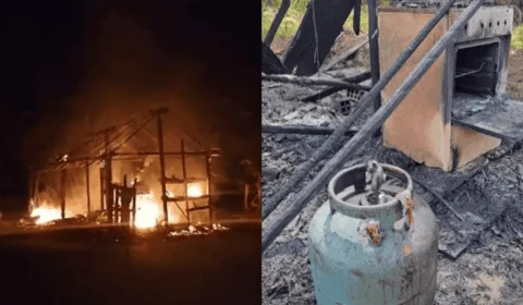 VÍDEO: homem embriagado bota fogo na casa da companheira no AM