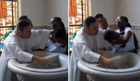 VÍDEO: Padre age de maneira imprópria com criança em batismo