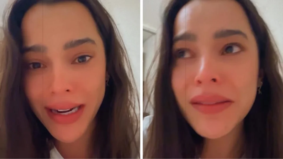 Emilly Araújo chora ao falar sobre casa no RS: ‘debaixo d’água’