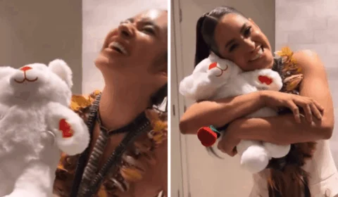 Isabelle ganha ‘ursinho’ com mensagem de voz de Matteus; ouça