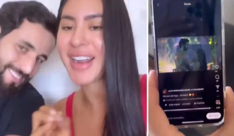 Isabelle e Matteus reagem a vídeos dos dois se beijando no BBB 24