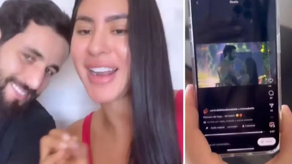 Isabelle e Matteus reagem a vídeos dos dois se beijando no BBB 24