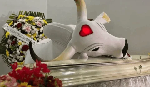 VÍDEO: Boi Garantido vai até caixão de ex-Sinhazinha e emociona em último adeus