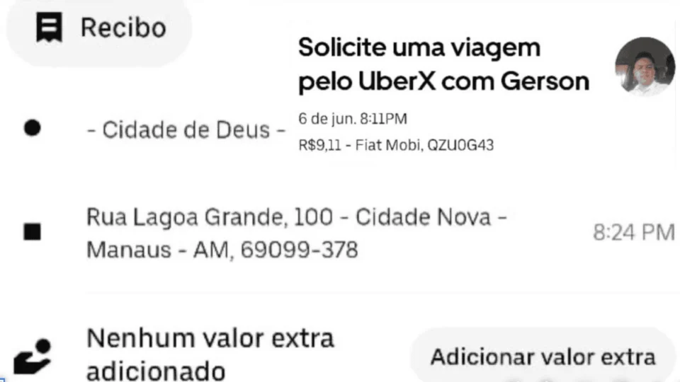 Motorista de app foge com compras de passageiro em Manaus