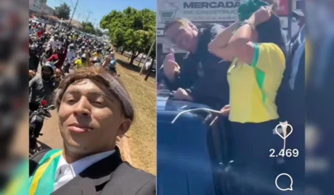 Vídeo: humorista do SBT recepciona Bolsonaro a caráter no TO