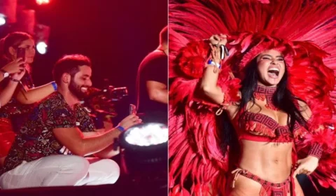 Matteus tieta Isabelle Nogueira no São João da Thay