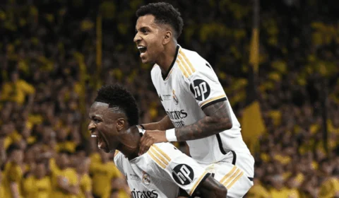 Com gol de Vinicius Junior, Real Madrid bate Borussia Dortmund e conquista a Champions League