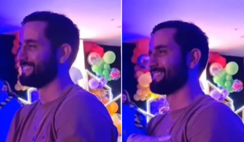 VÍDEO: em festa surpresa, Matteus chora com declaração de amor