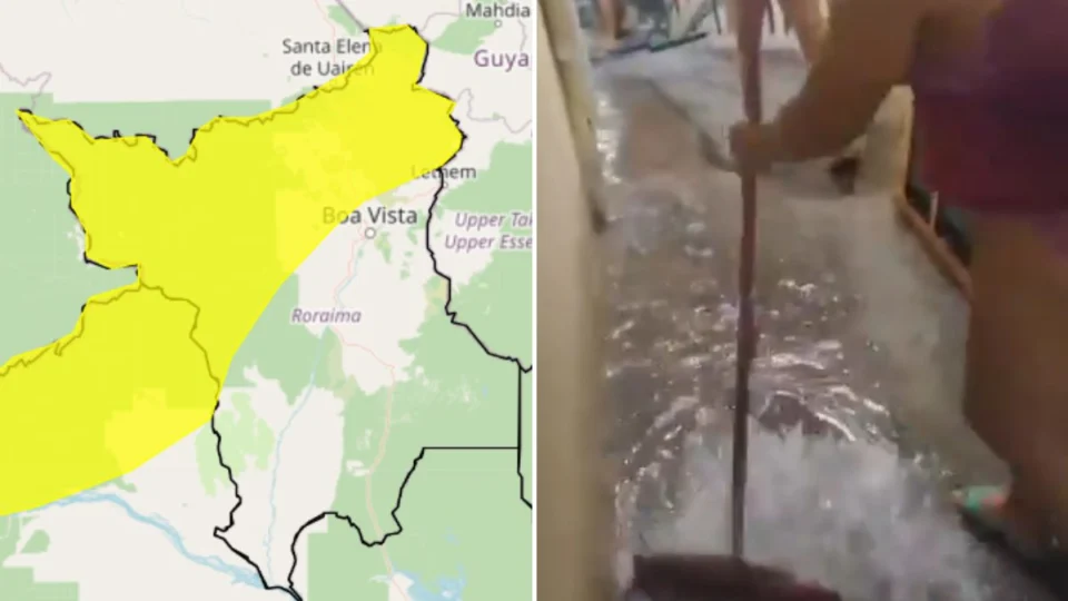 Chuva alaga Boa Vista e deixa mais nove cidades em alerta amarelo