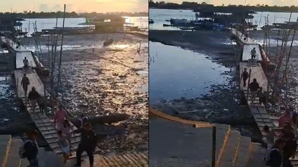 VÍDEO: ‘Deus tenha misericórdia’, diz morador sobre a seca do rio Solimões no AM