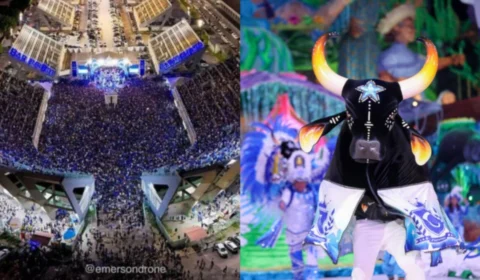 Boi Caprichoso celebra tricampeonato com sambódromo lotado em Manaus