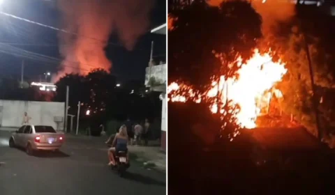 VÍDEO: Incêndio atinge casas no Santo Agostinho, em Manaus