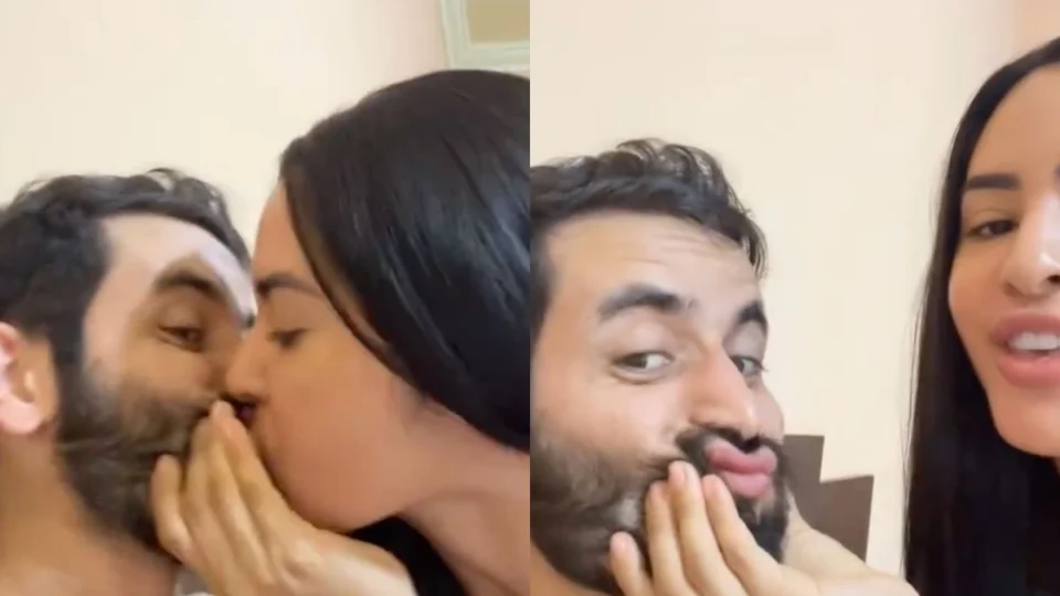 Isabelle e Matteus aparecem juntos após o Festival de Parintins e dão beijão