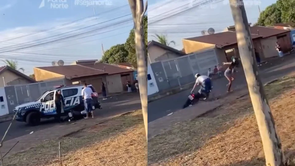 VÍDEO: Motociclista leva tombo feio enquanto tenta fugir de policiais