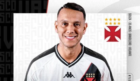 Vasco anuncia o retorno do volante Souza, de 35 anos