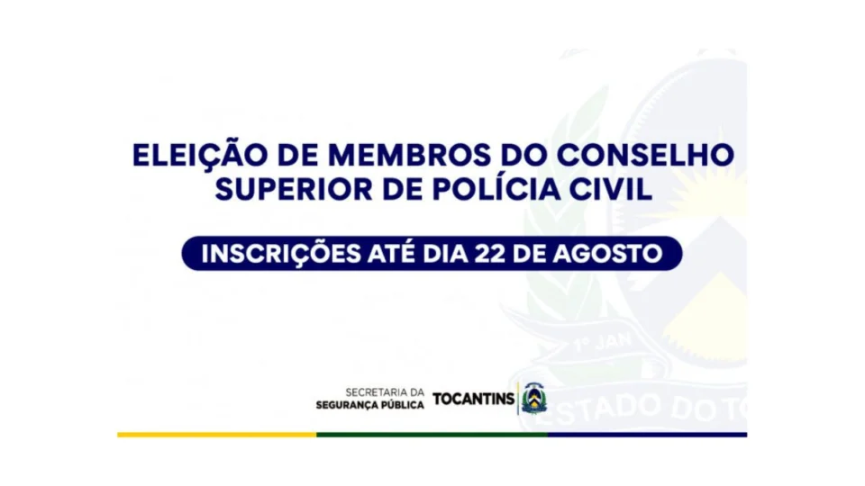 Conselho de Segurança Pública do Tocantins prorroga inscrições