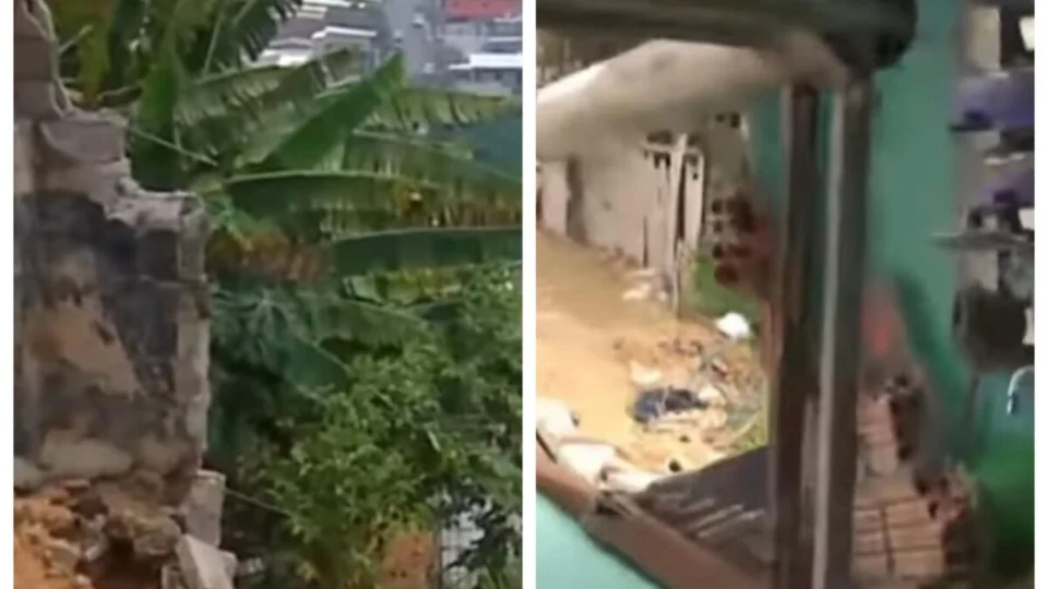 Desabamento destrói casa após chuva que caiu em Manaus