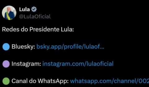 Lula posta suas redes sociais em meio a possível suspensão do X