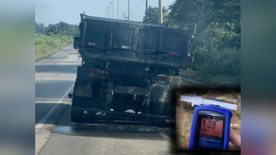Caminhoneiro é flagrado dirigindo bêbado em Mucajaí