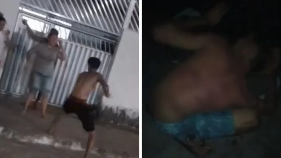 Filho dá soco na mãe e suposto Tribunal do Crime o castiga; vídeo