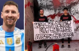 Mansão de Messi em Ibiza é vandalizada em protesto; veja foto