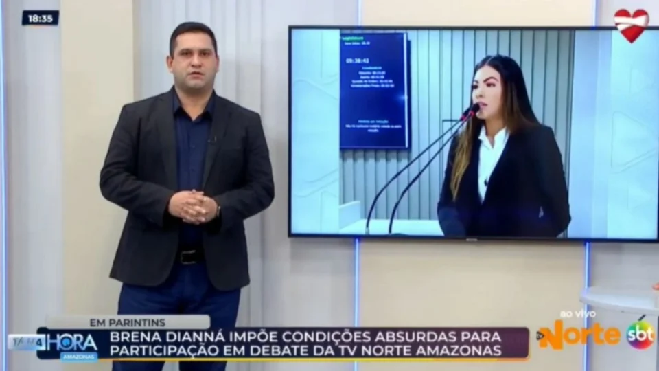 Brena Dianná impõem condições absurdas e autoritárias para participação no debate da TV Norte Amazonas em Parintins