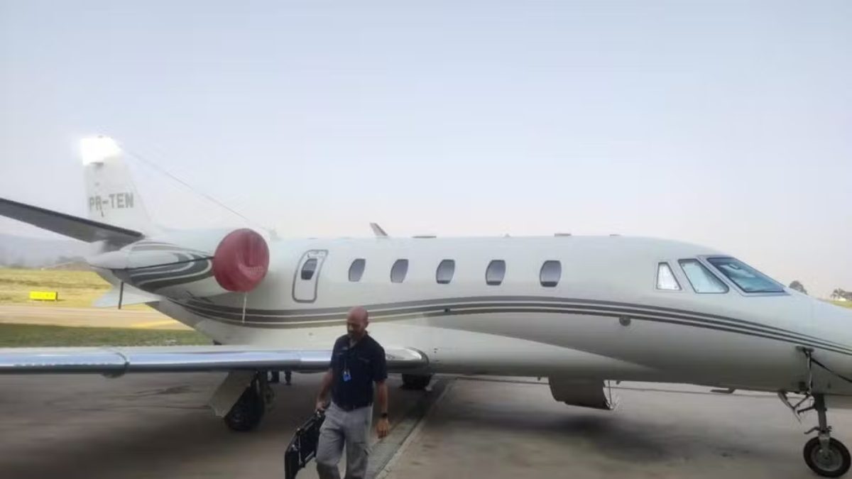 Suposto avião de Gusttavo Lima - Foto: Polícia Civil/Divulgação