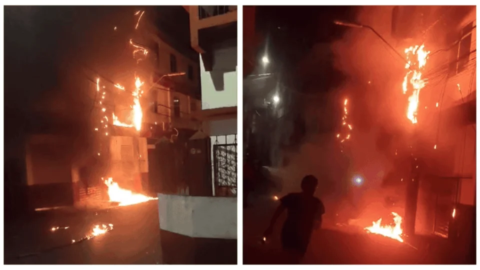 VÍDEO: incêndio em transformadores atinge prédio residencial de Manaus