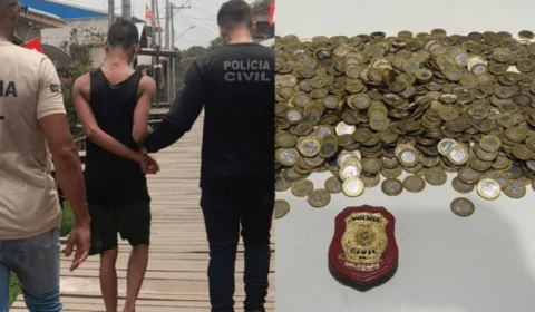Jovem é preso no Amazonas suspeito do furto de R$ 1,6 mil em moedas
