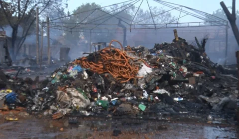 Como ficou galpão após incêndio na região norte de Palmas