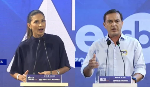 Debate de Parintins: ‘Quem não tem conteúdo, não usa o tempo disponível’, diz Mateus para Michele