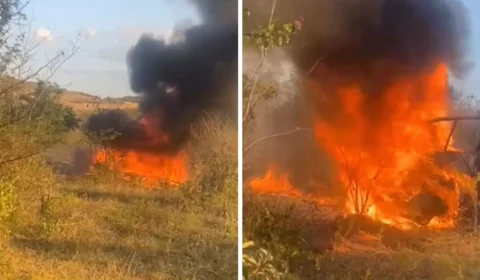 Helicóptero cai em Caruaru, interior de Pernambuco; veja vídeo