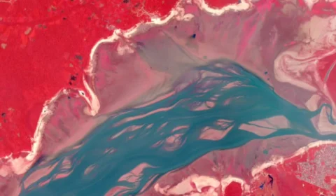 Satélite da União Europeia mostra devastação da seca no Lago Tefé, no Amazonas