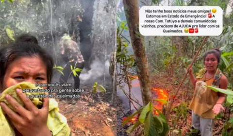 Queimadas na Amazônia: influenciadora indígena mostra fogo em comunidade no Amazonas; assista