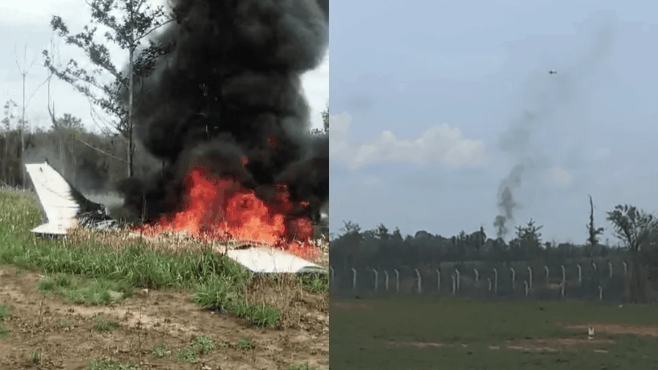 Avião que caiu e pegou fogo em Lábrea foi interceptado pela FAB com drogas