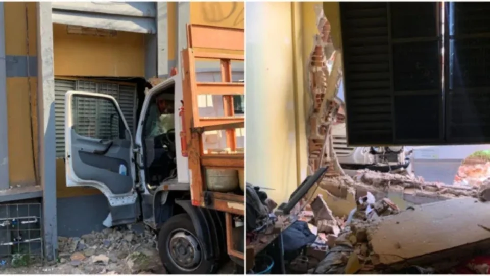 Caminhão com botijas de gás invade condomínio em Manaus; veja vídeo