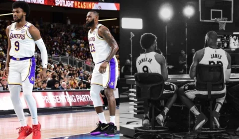 LeBron James entra para a história da NBA ao jogar com seu filho pelos Lakers