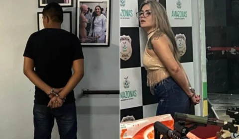 Casal é flagrado com submetralhadora e mulher morde policiais em Manaus