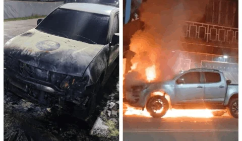 Carros com adesivos de Adail Pinheiro são incendiados em Coari; veja